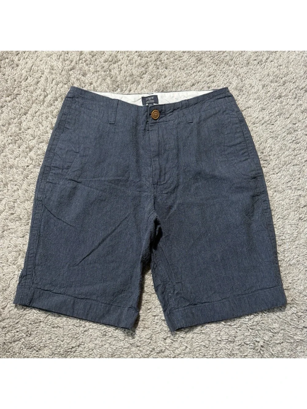 J. Crew Irish Linen Chino Shorts Mens 29 Navy Blue 9